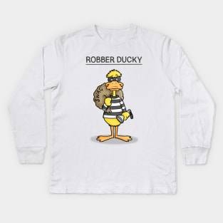 Robber Ducky Kids Long Sleeve T-Shirt